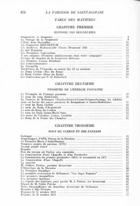 Table des matières