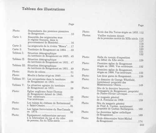 Tableau des illustrations